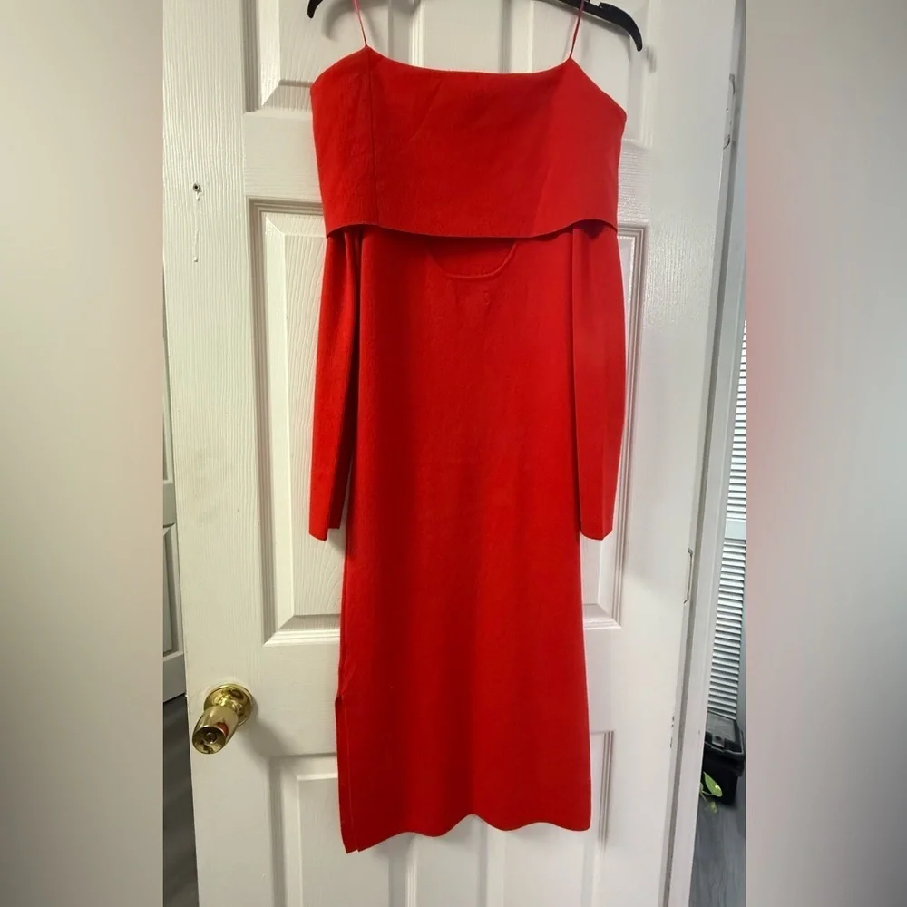 New BOLD elements Vibrant Red Knit dress - Picture 6 of 11